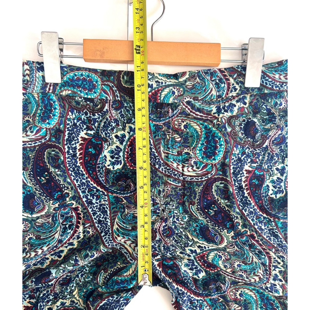 Zara Printed Flare Pants Size M Blue Multi flared paisley - Picture 6 of 11